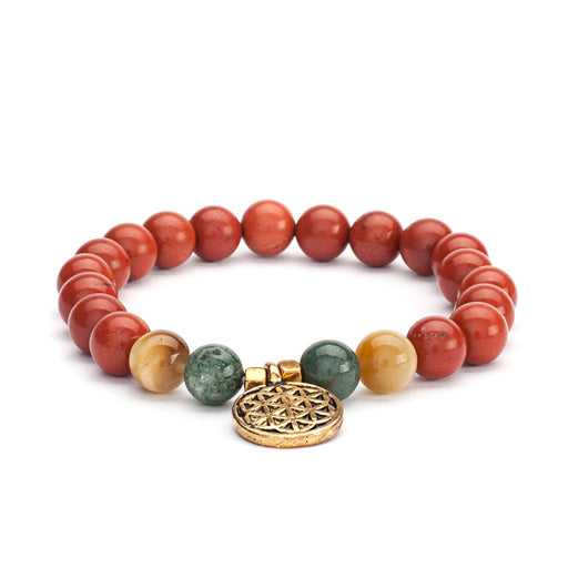 Mala Armbånd/ bracelet, red jasper, moss agate & tiger eye image