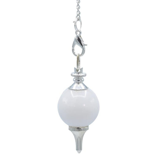 Pendel Pendulum polished white Agate & metal image