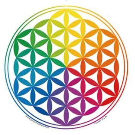 Window Sticker Flower of Life Rainbow image