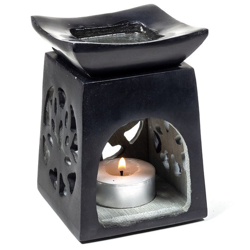 Oil burner Lotus black soapstone - Aromaterapi  image