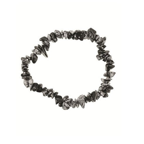 Obsidian, snøfnugg chip armbånd image