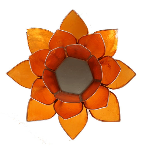 Telysholder/ Lotus atmospheric light chakra 2 orange silver trim image