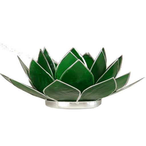Telysholder / Lotus atmospheric light chakra 4 green silver trim image