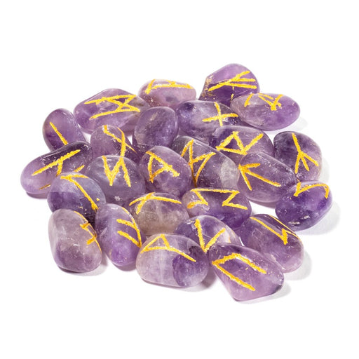 Runer - Ametyst Crystal Rune Stones - Amethyst - Purple Bag image