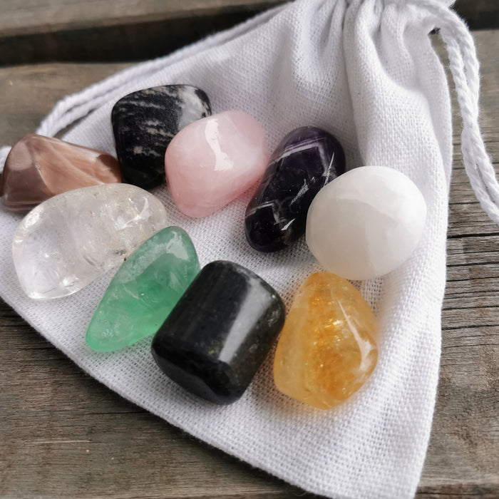Love Protection Luck Harmony Crystals Gemstones Gift Set in Jute image