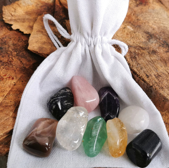 Love Protection Luck Harmony Crystals Gemstones Gift Set in Jute image