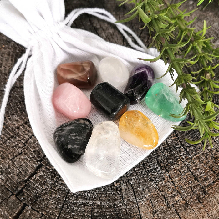 Love Protection Luck Harmony Crystals Gemstones Gift Set in Jute image