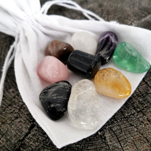Love Protection Luck Harmony Crystals Gemstones Gift Set in Jute image