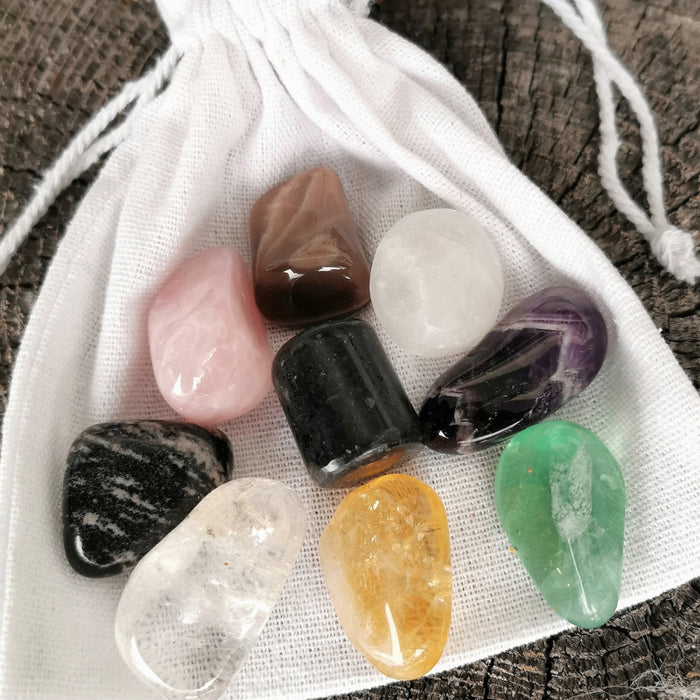 Love Protection Luck Harmony Crystals Gemstones Gift Set in Jute image