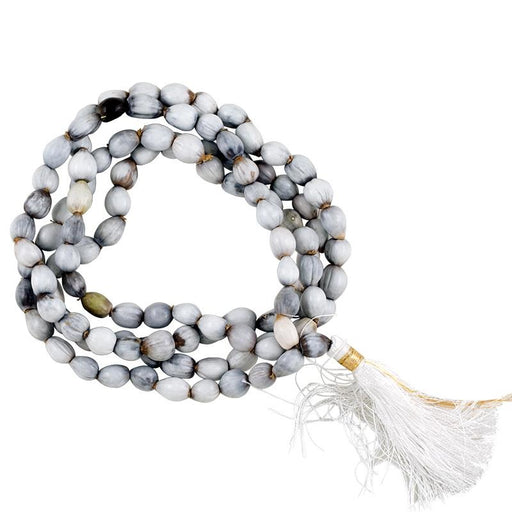 Mala vaijayanti seed 108 beads with white tassel + bag image
