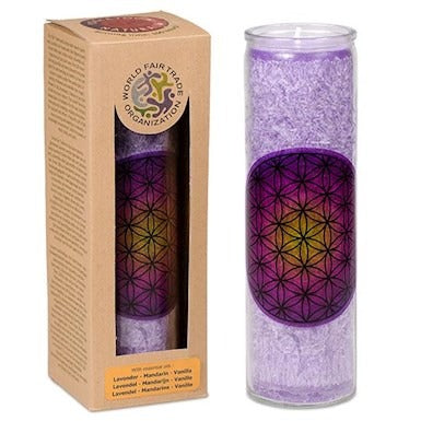 Scented stearin candle Flower of Life purple image