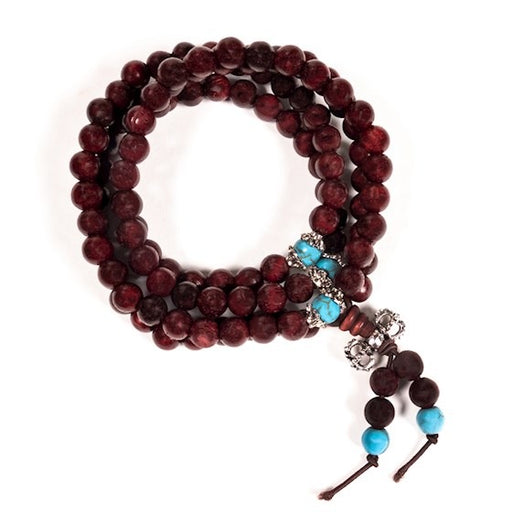 Mala wood elastic with decobeads and dorje image