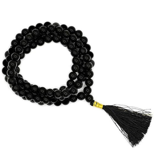 Mala Black Tourmaline AA quality 108 beads + brocate bag image