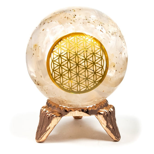 Orgonite Kule Selenitt og Livets Blomst -Orgonite sphere selenit image