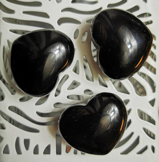 Stenhjerte Sort Obsidian /Black Obsidian Heart - 35mm image