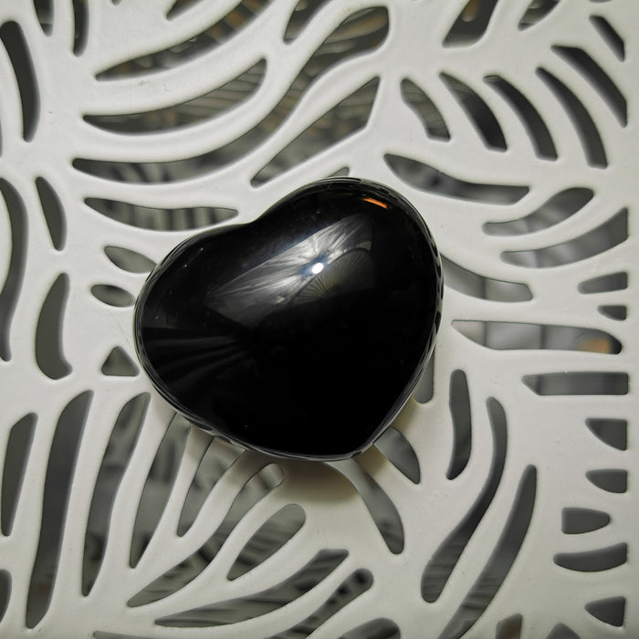Stenhjerte Sort Obsidian /Black Obsidian Heart - 35mm image