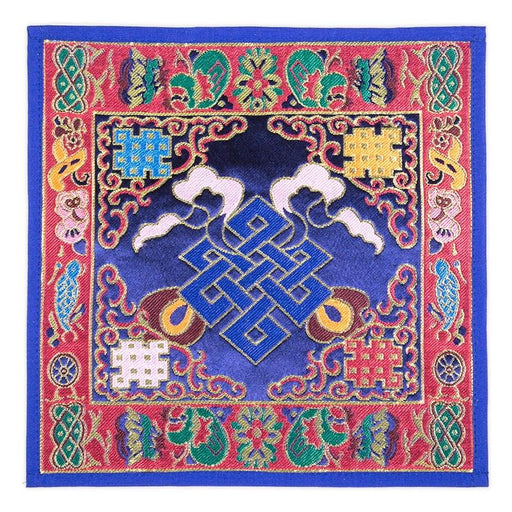 Tibetan cloth with knot of infinity - Brocade image