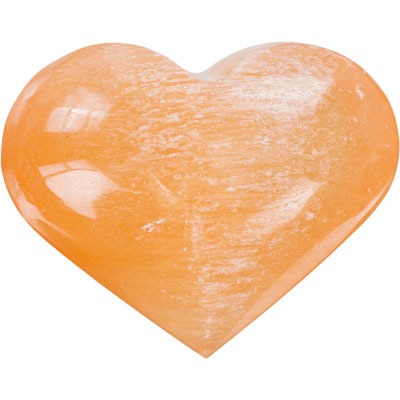 Selenitt Oransje Hjerte Stor 60 - 80mm image