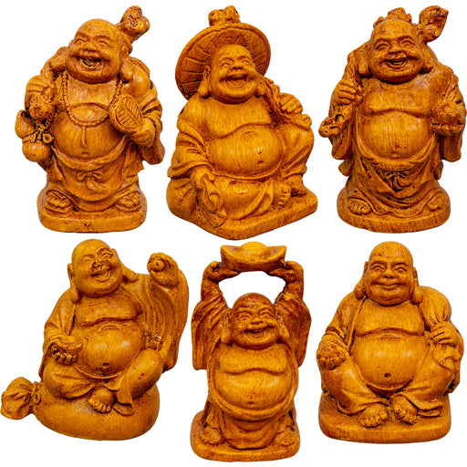 Set of 6 Polyresin Feng Shuyi Figurines 5 cm - Wood/Brown  image