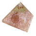 Orgonite Rosenkvarts Rose Quartz Pyramid With Copper Spiral image