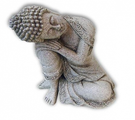   Buddha stein grå 19.5 cm | Buddha i avslappende posisjon image