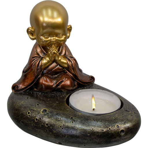 Polyresin Tealight Holder - Praying Baby Monk (Each) image