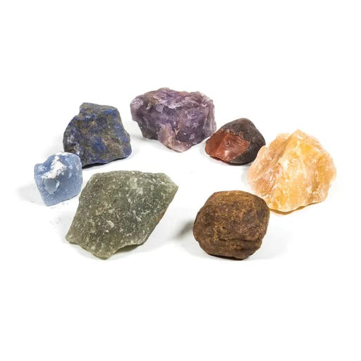 Set of 7 chakra stones in cotton bag image