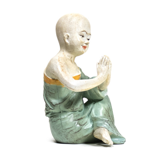 Yoga monk statue namaste green image