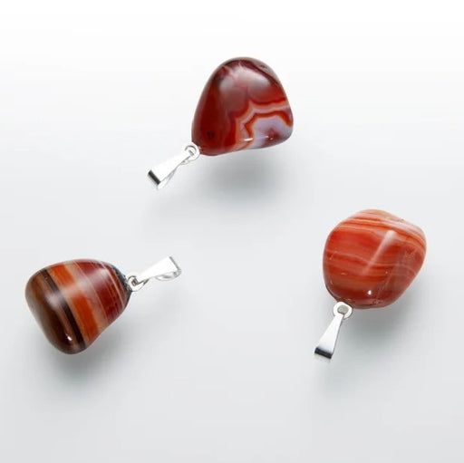 Agat anheng / Agate red pendant thumbled  image
