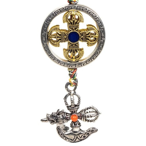 Protective pendant double dorje with kartika image