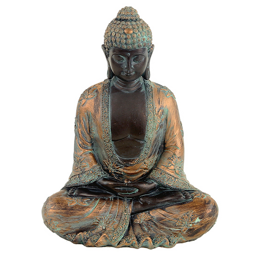 Meditasjon Buddha, antikkfinish Japan 24cm image