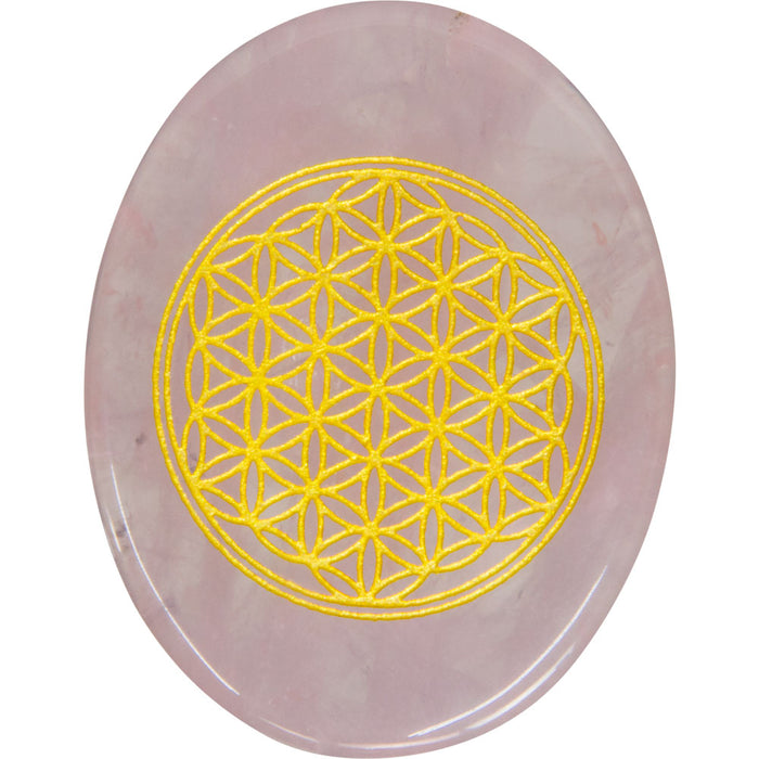 Rosenkvarts Loomestein/ Worry Stone - Flower of life image
