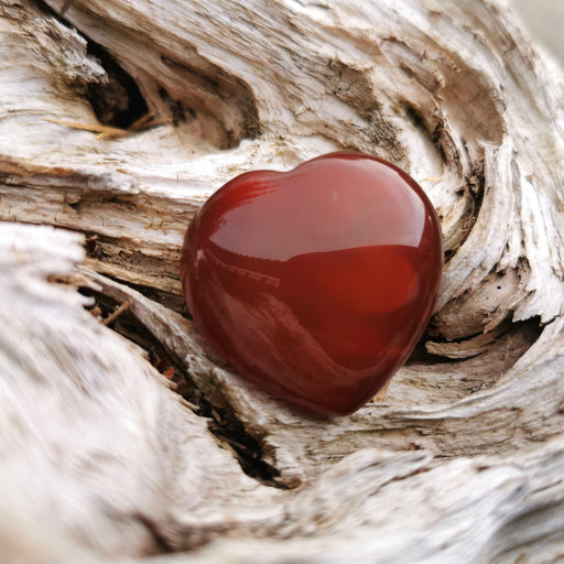 Karneol hjerte Lommestein/ Carnelian heart worry stones 3cm  image
