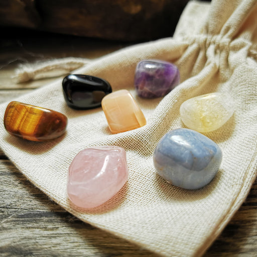 Krystall Healing  Sett - Protection Crystal Set - Jute Bag  image