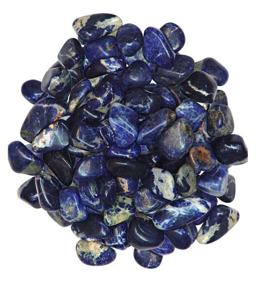 Sodalitt | Sodalite blå/hvit Tromlet Stor (L) image