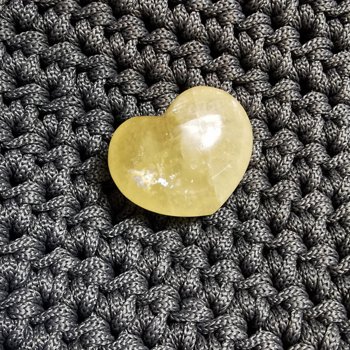 Kalsitt / Calcite Gul hjerte stor 35 mm image