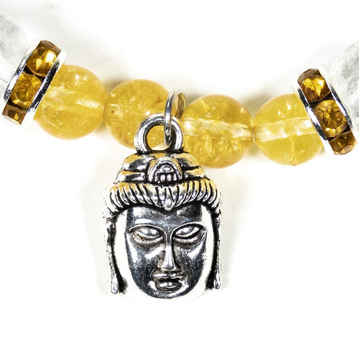 Armbånd citrin & bergkrystall med buddha image