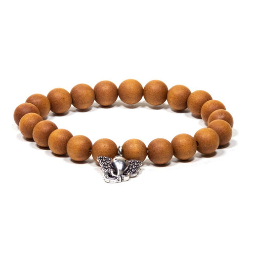 Mala/bracelet sandalwood elastic with ganesh image