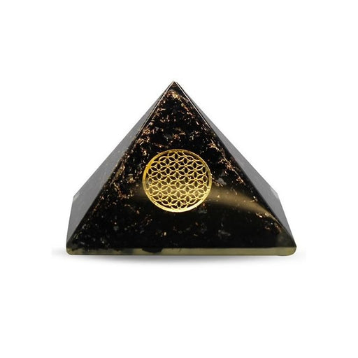 Orgonite Pyramid- Black Tourmaline, Flower Of Life 40 mm image