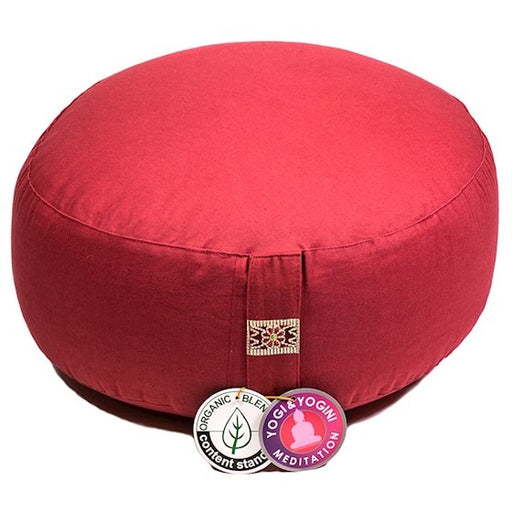 Meditation cushion red organic cotton image