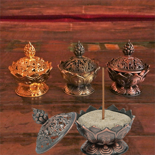 Lotus Røkelsesholder i bronsefarge image