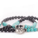 Mala Armbånd / Long bracelet, turquoise and black agate  image