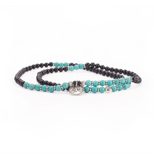 Mala Armbånd / Long bracelet, turquoise and black agate  image