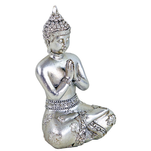 Praying Buddha silver-colored Thailand 12cm image