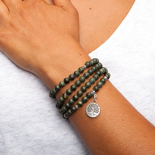 Mala Armbånd / Mala long bracelet, green serpentine  image