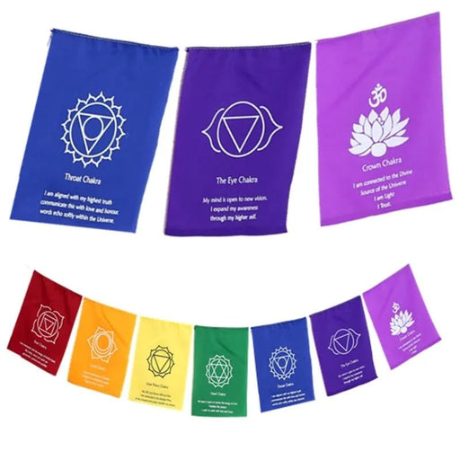 7 Chakra flags on a string image