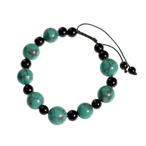 Bracelet turquoise & black agate image