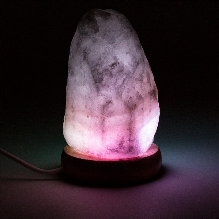 Mini Mood Salt Lamp white raw USB + LED image