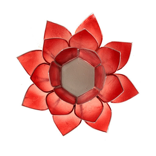Telysholder Lotus / Atmospheric light silver trim pink/red image