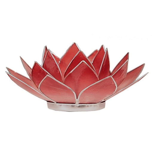 Telysholder Lotus / Atmospheric light silver trim pink/red image
